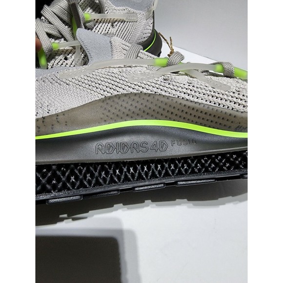 Size 11 ADIDAS 4D FUSION PRIMEKNIT H04511 GREY GREEN RUNNING SHOES SNEAKERS MENS - Picture 11 of 12